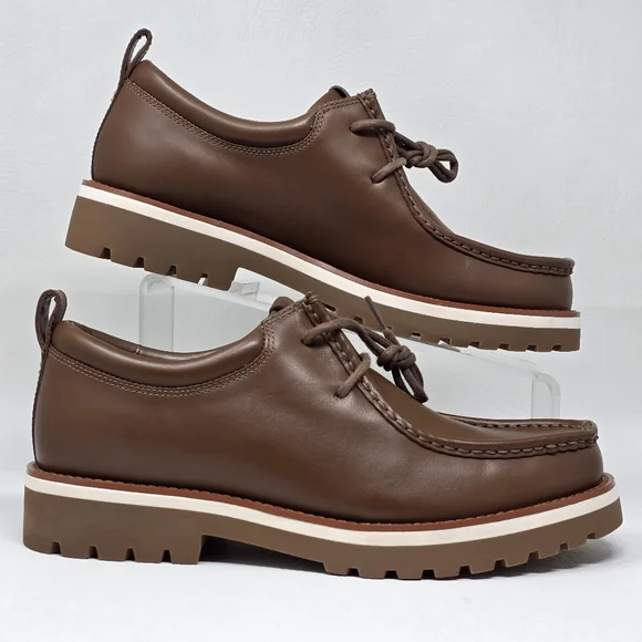 Coach Men's Banks Leather Lace-Up Boots Dark Saddle Brown US Size 7.5 D NEW
